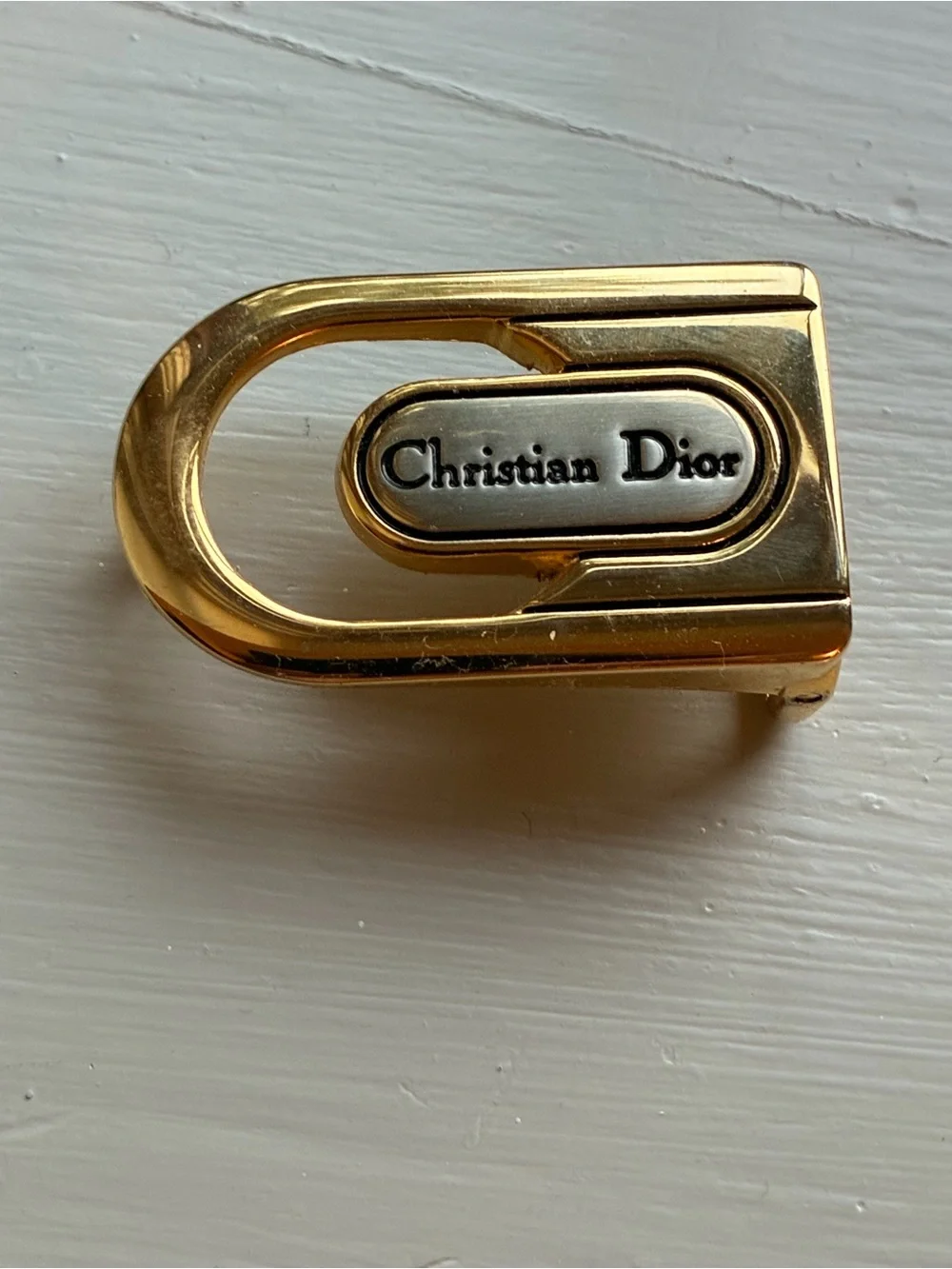 Vintage Christian Dior Two Tone Gold Silver Belt Buckle Only